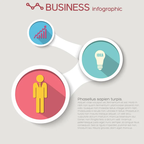 Modelo de infográfico plano de negócios abstrato — Vetor de Stock