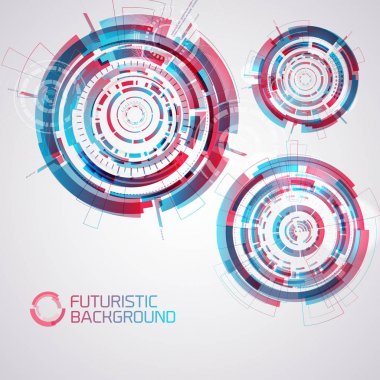 Fütüristik yuvarlak öğeleri kümesi