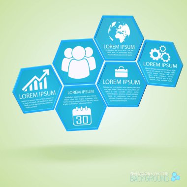 Altıgen yanarak bahislerin doğru iş Infographics kompozisyon