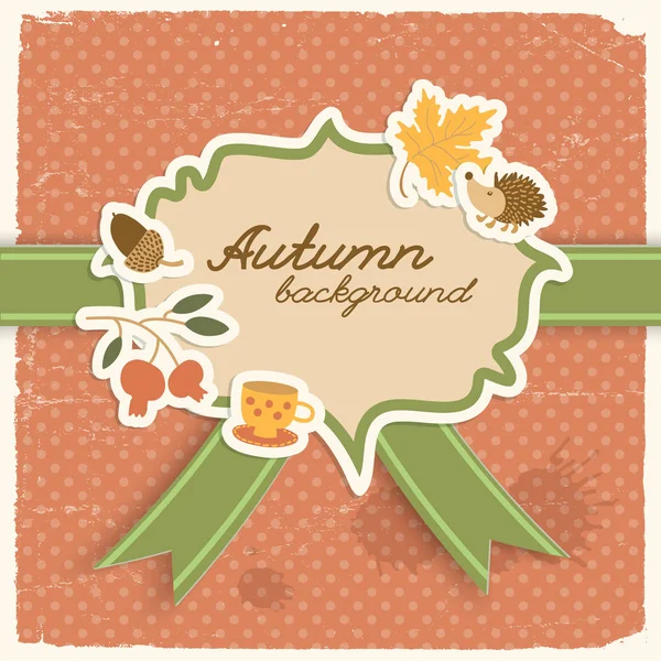 Cinta cuadrada Fondo de otoño — Vector de stock