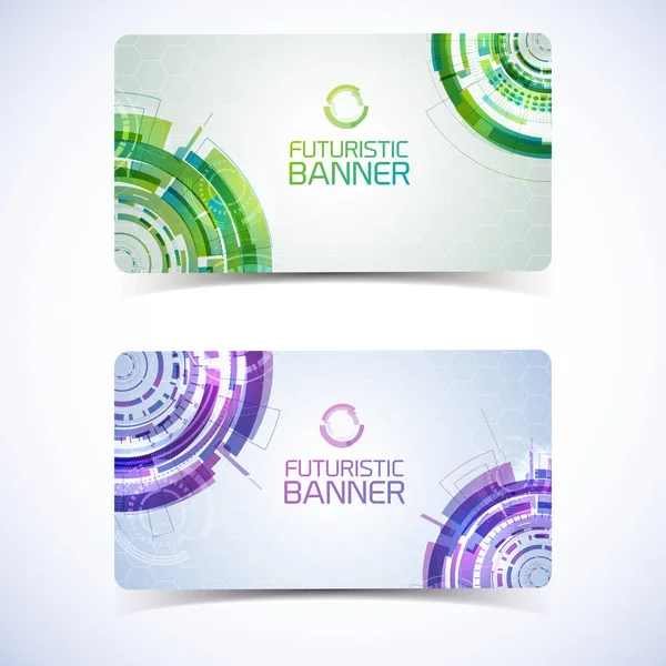 Diseño de tarjetas Futuristic Banners — Vector de stock