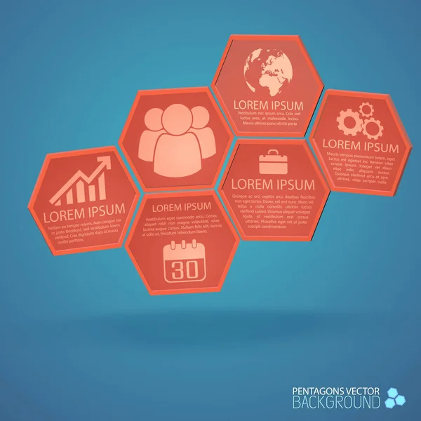Design From Hexagons Business Infographics — Stock Vector