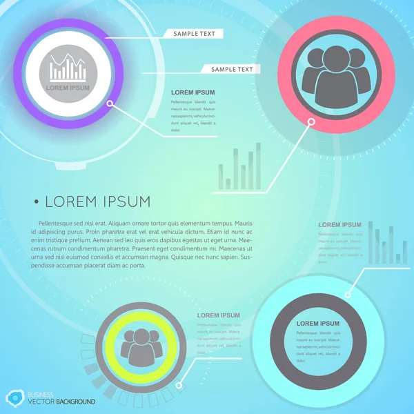 Бизнес-инфографика с футуристическим пользовательским интерфейсом — стоковый вектор