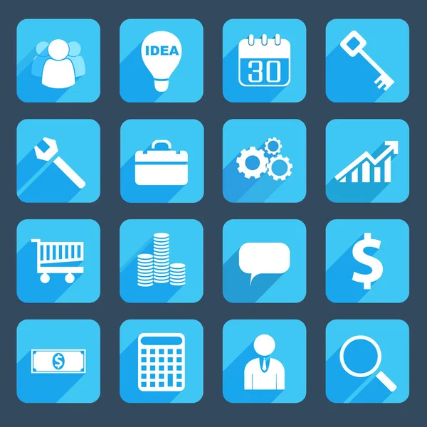 Set di icone blu Business — Vettoriale Stock