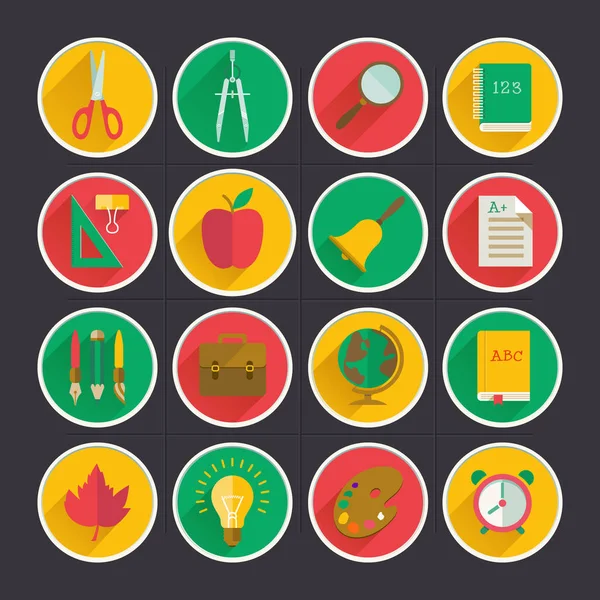 Okul malzemeleri düz koleksiyonu