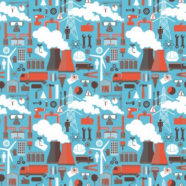 Mavi arka plan üzerinde endüstriyel Seamless Modeli