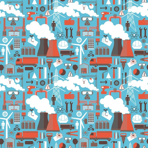 Mavi arka plan üzerinde endüstriyel Seamless Modeli