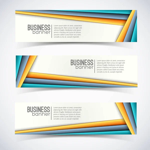 Business Digital Infographic Horizontal Banners — Stock Vector