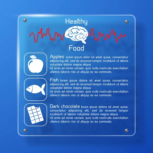 Ilustración de póster de alimentos saludables — Vector de stock