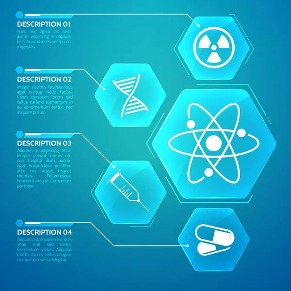 Medicína modrý plakát — Stockový vektor
