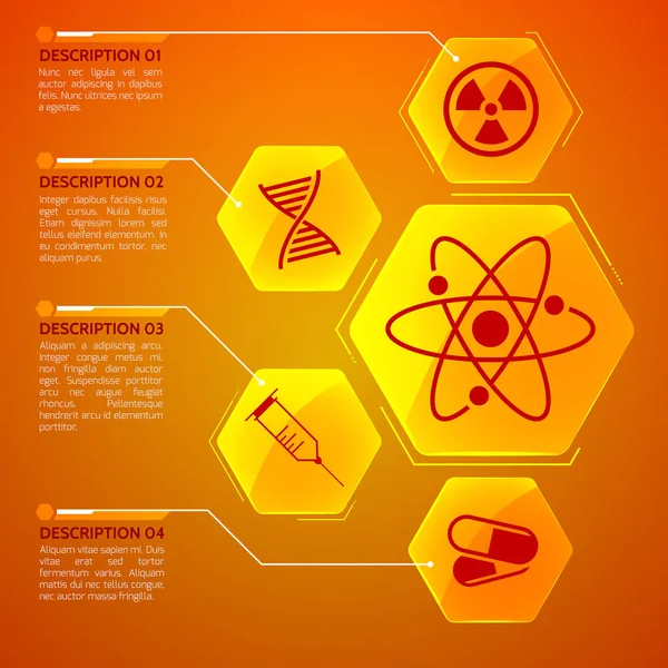 의학 오렌지 포스터 — 스톡 벡터