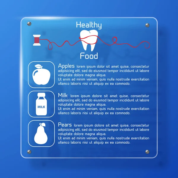 Ilustración de afiches de comida y bebida saludables — Vector de stock