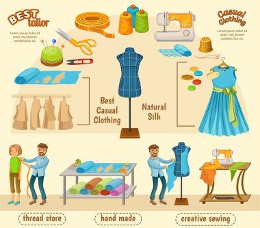 Renkli terzilik Infographic kavramı