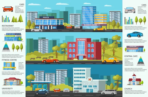 Färgglada stadsbilden broschyr — Stock vektor