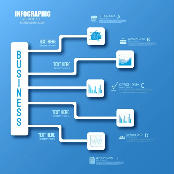 Modelo de Infográfico de Fluxo de Trabalho de Negócios —  Vetores de Stock