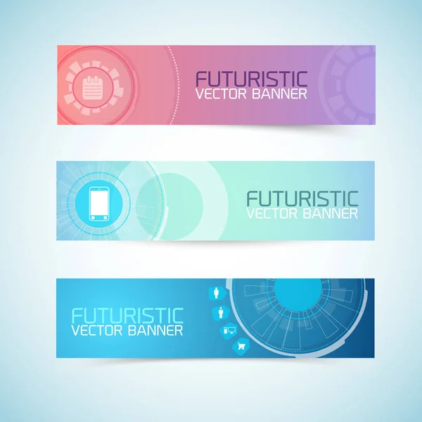 Futuristiska banners set — Stock vektor
