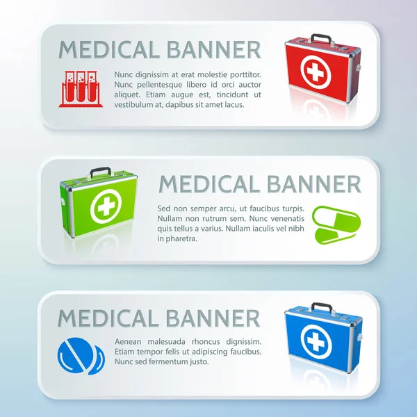 Medical Care Horizontal Banners — Stock Vector