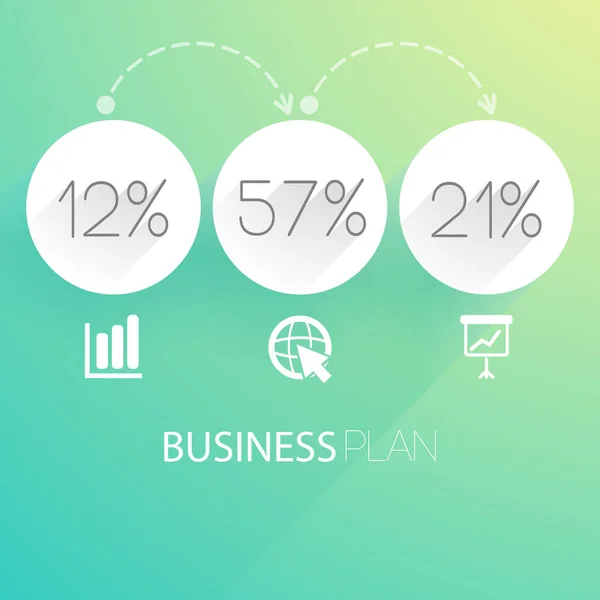 Conceito de Percentagem de Plano de Negócios — Vetor de Stock