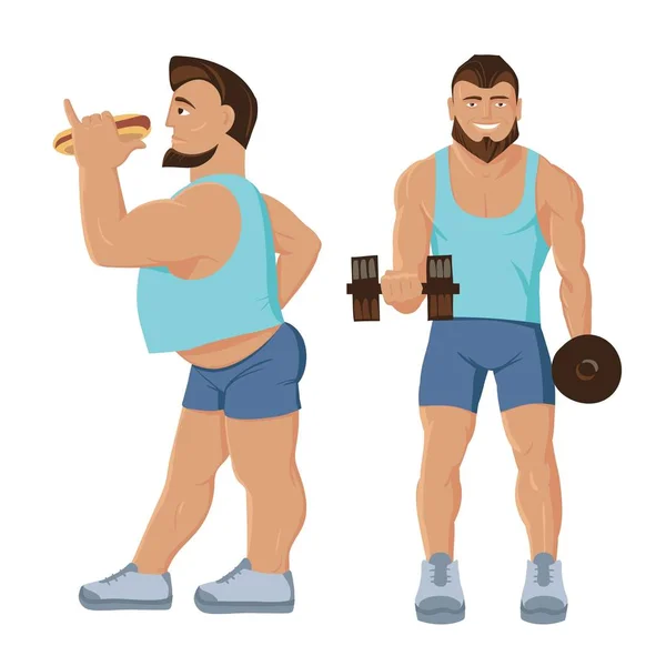 Juego de personajes de fitness — Vector de stock