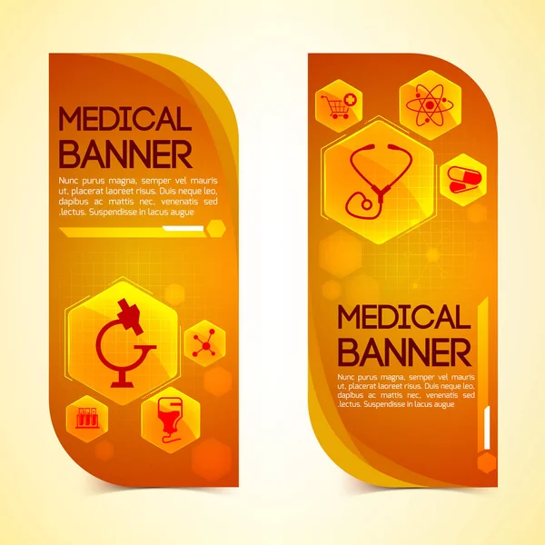 Conjunto de Banners médicos verticales — Vector de stock