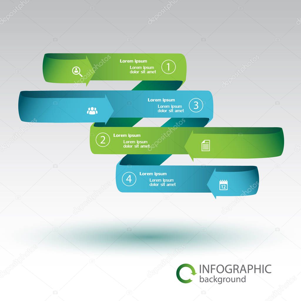 Ribbon Infographic Business Concept