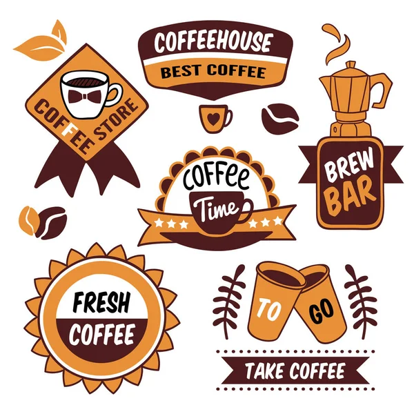 Coffee to go-Logos — Stockvektor