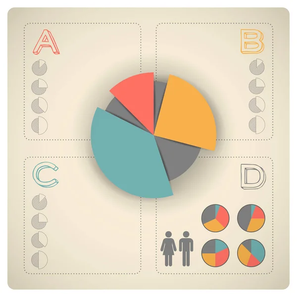 Conjunto de infografías vintage — Archivo Imágenes Vectoriales