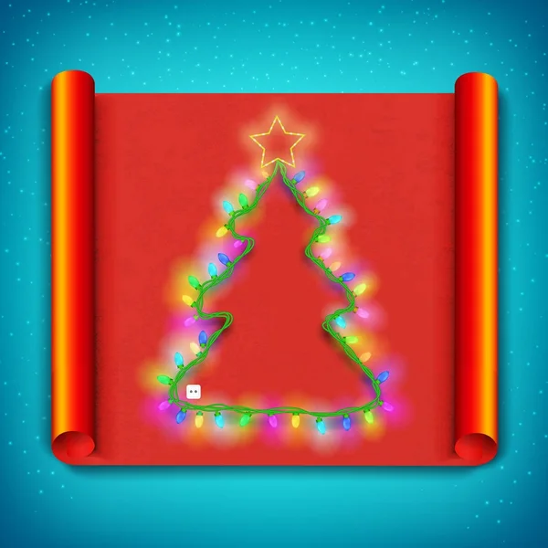 Joyeux Noël modèle de papier courbé — Image vectorielle