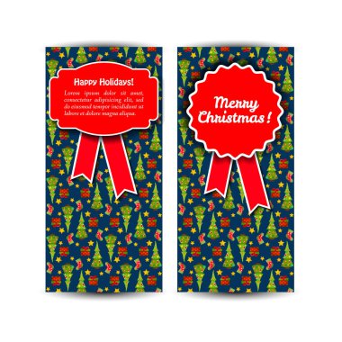 İki dikey yılbaşı Banner koymak