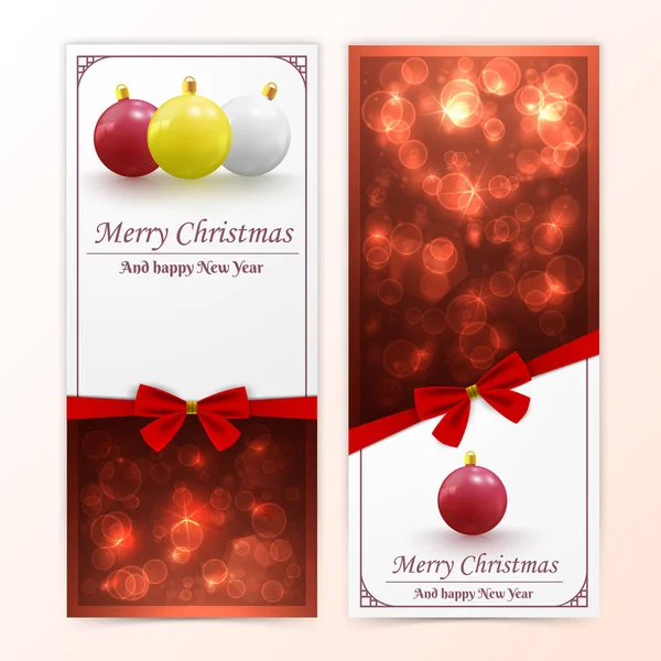 Christmas Baubles Banners — Stock Vector