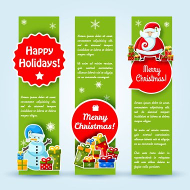 Üç yeşil Christmas Banner ayarla