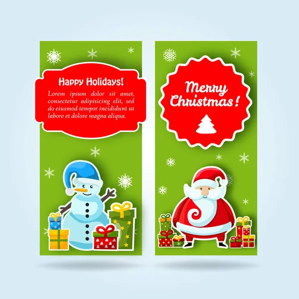 İki yeşil yılbaşı Banner koymak