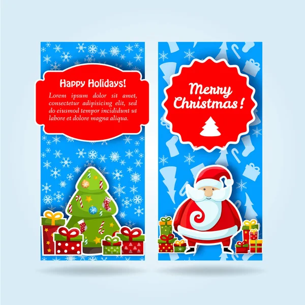 Light Blue Holiday Banner Set — Stock Vector