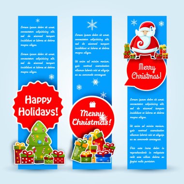 Mutlu yeni yıl kartı afiş kümesi