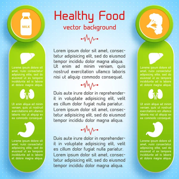 Concepto de alimentos saludables — Vector de stock