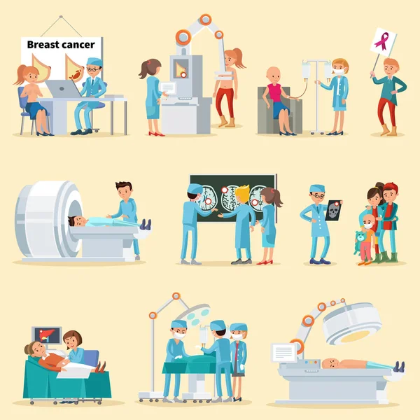 Collecte des personnes et des maladies cancéreuses — Image vectorielle