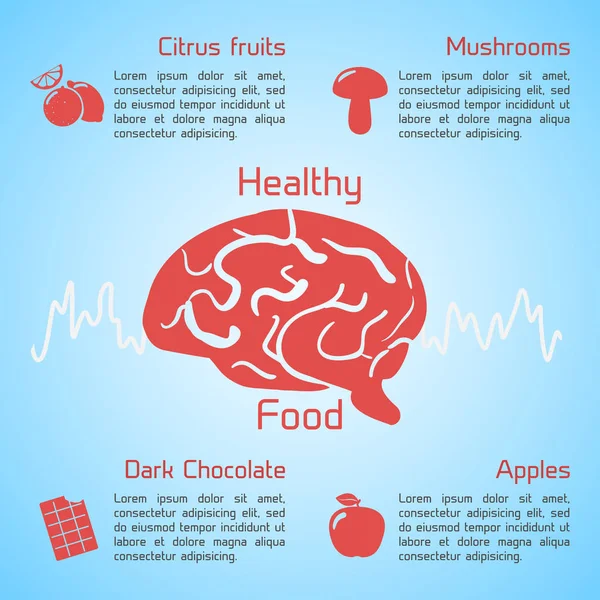 Cibo sano Infografica — Vettoriale Stock