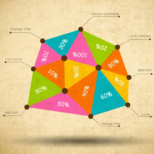 Шаблон диаграммы бизнес-треугольника — стоковый вектор