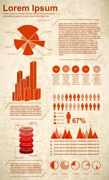 Diagramok Infographics készlet — Stock Vector