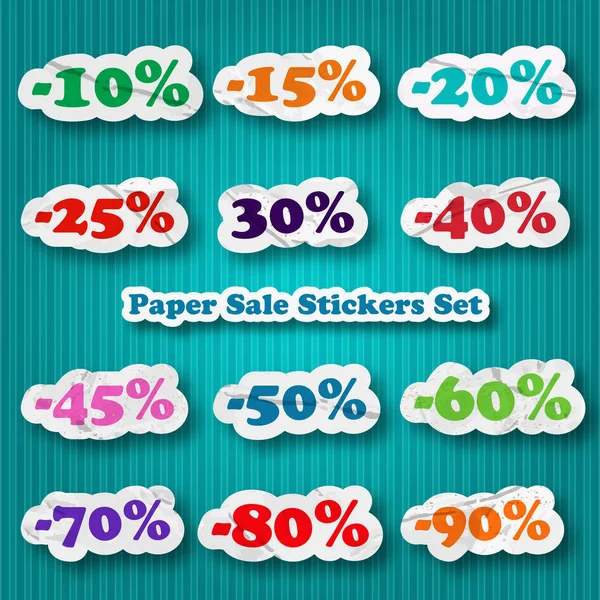 Venta de papel pegatinas conjunto — Vector de stock