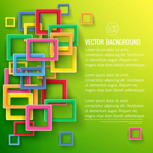 Colorful Square Shapes Background — Stock Vector