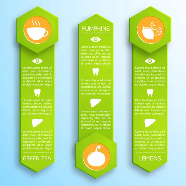 Modello infografico di corretta nutrizione — Vettoriale Stock