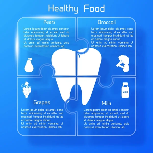 Modello di infografica alimentare sana — Vettoriale Stock