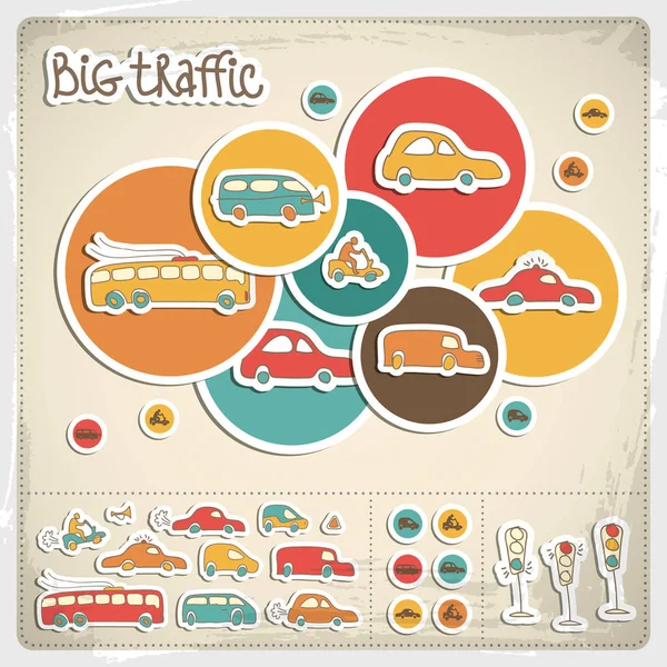 Big Traffic Set — Stock Vector