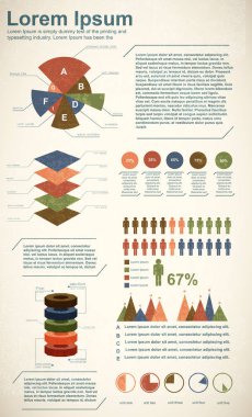 Vintage infographics seti