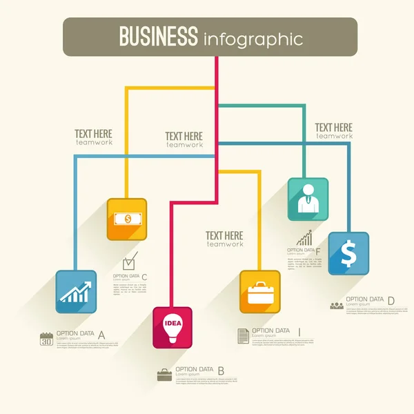 Modelo de fluxo de trabalho de negócios infográfico —  Vetores de Stock