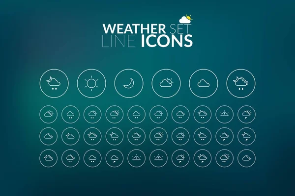 Conjunto de iconos meteorológicos lineales — Archivo Imágenes Vectoriales