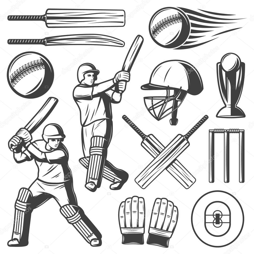 Vintage Cricket Elements Collection