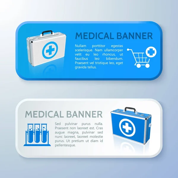 Banners horizontales realistas de la atención sanitaria — Vector de stock