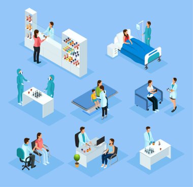 İzometrik tıbbi hazırlık ve tedavi seti